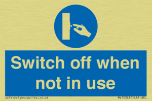 Switch off when not in use